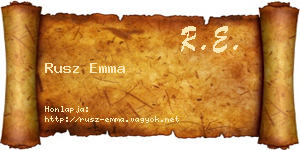Rusz Emma névjegykártya